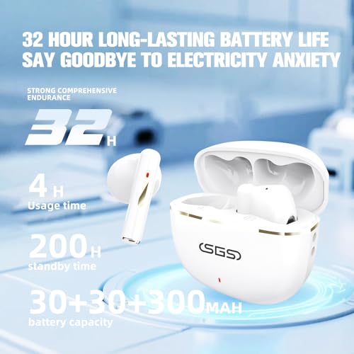 SIMIFLY Wireless Earbuds with ENC Call Noise Reduction, True Wireless Bluetooth 5.3, in-Ear Headphones with Charging Case,...