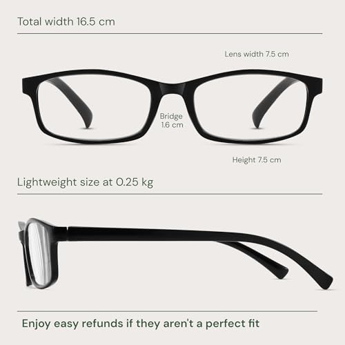 Gaoye Reading Glasses Men - Blue Light Blocking Lenses, TR90 Frames, UV400 - Eyeglasses with Clear Vision