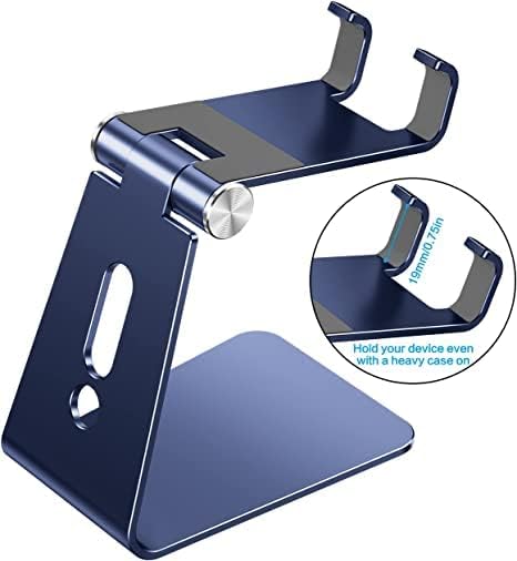 Omoton Adjustable Cell Phone Stand, C2 Aluminum Desktop Phone Holder Dock Compatible With Iphone 15 14 13 Xs Xr 8 Plus 7 6, Sams
