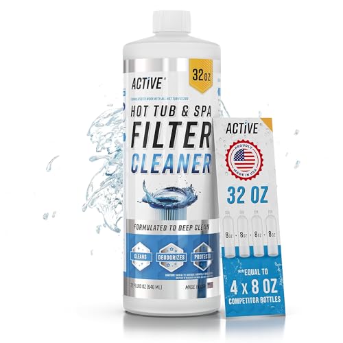 ACTIVE Spa Hot Tub Filter Cleaner - 32oz (2-4 Uses) Cleaning Soaking Solution, Hot Tubs & Pool Cartridge Cleaner, Natural ...