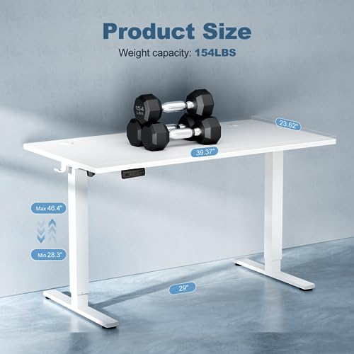 DUMOS 40 Inch Electric Standing Desk Height Adjustable, Sit to Stand Up Computer Workstations Work PC Table Home Office St...