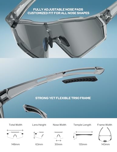 Rayli.Dar Polarized Sports Sunglasses for Men & Women UV400 TAC HD Lenses, Ultra Light TR90 Frame, Cycling Driving Glasses