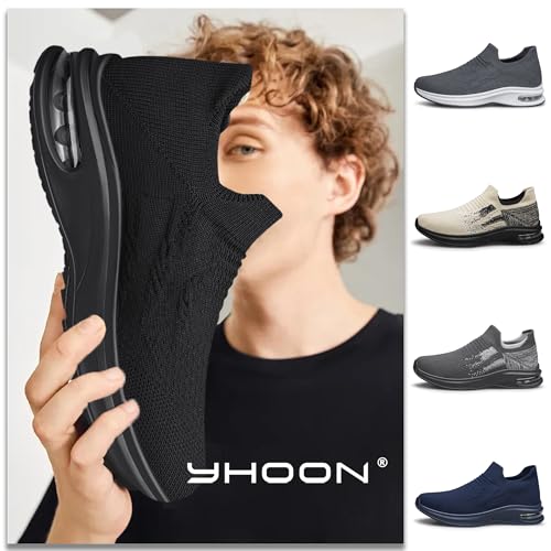 Mens Walking Shoes Slip on Lightweight Running Shoes Workout Athletic Tennis Shoes Gym Sneakers
