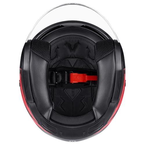 YEMA Open Face Motorcycle Helmets, DOT Approved 3/4 Moped Helmet Dual Visor Quick Release Buckle, Helmets for Adults Motor...