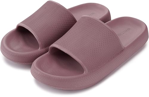 WHITIN Pillow Slippers for Women Non Slip | Cushioned Thick Sole Slides | Quick Drying Bathroom Sandals