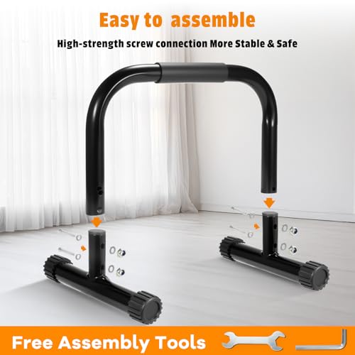 AmazeFan Parallettes Bars, High Steel Push Up Bar Strength Training For Handstands, Calisthenics Bars & Dip Bars, Calisthe...