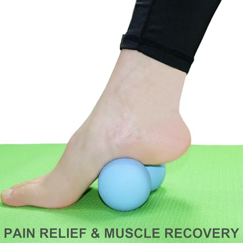Hard Peanut Massage Ball, Double Lacrosse Massage Ball. Deep Tissue Massage Roller Mobility Ball for Physical Therapy Myof...