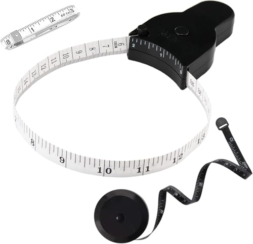 3PCS Body Measure Tape 60 inch (150cm), Automatic Telescopic Fat Measure for Body Measurement & Weight Loss to Track Weigh...