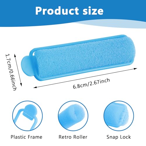 Oruola 14pcs Sponge Hair Rollers, 2.67 In Foam Hair Rollers, Soft Sponge Rollers for Women's Hair Styling, Long Short Hair...