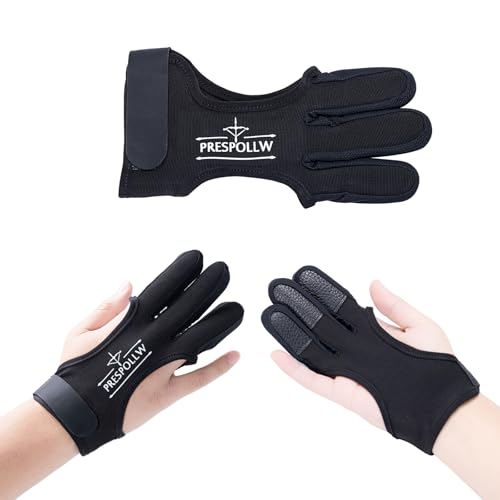 Prespollw Archery Glove Three-Finger Guard – Protective Shooting Glove for Men & Women, Ideal for Recurve & Compound Bow H...