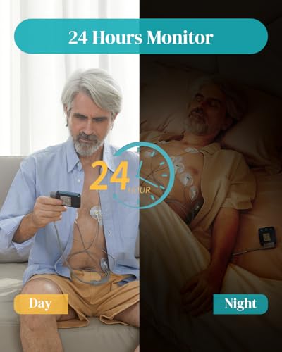 Livenpace Portable 12-Lead Heart Monitor with AI Analysis for Home Use, 24 Hours Recording, Stand-Alone Machine with LCD S...