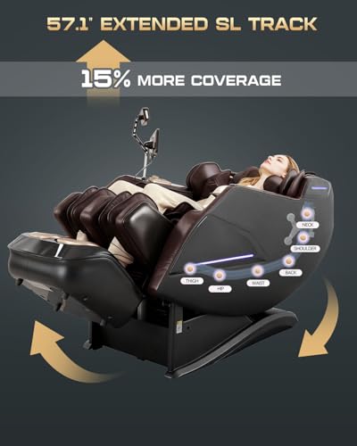 4D Massage Chairs Full Body,Zero Gravity SL-Track Shiatsu Massage Chair Recliner,Core Heating,20 Massage Techniques,Deep Y...