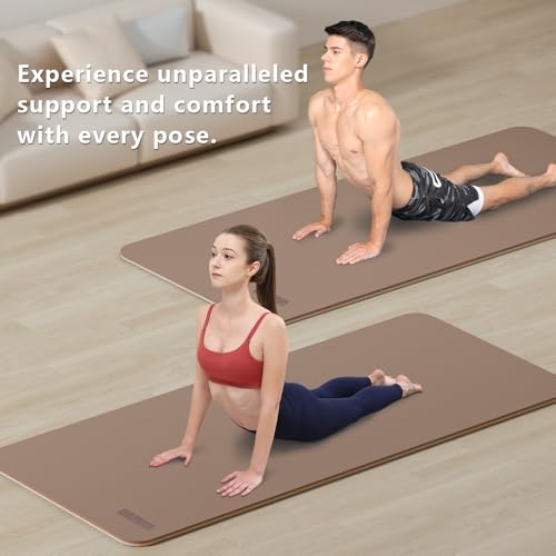 Wide Yoga Mat-80cm Non Slip Extra Thick 1/3'' Fitness Exercise Mat TPE Material High Resiliency Hot Yoga Mats(72“L x 32"W)...