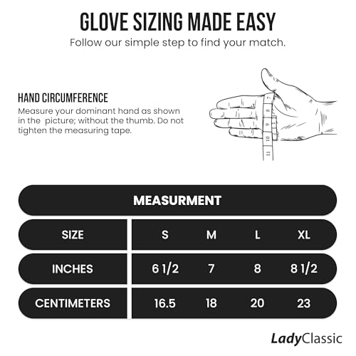 Lady Classic Mesh Half Golf Glove for Women – Premium Cabretta Leather Palm, Breathable Mesh Back, Half-Finger Design Ladi...