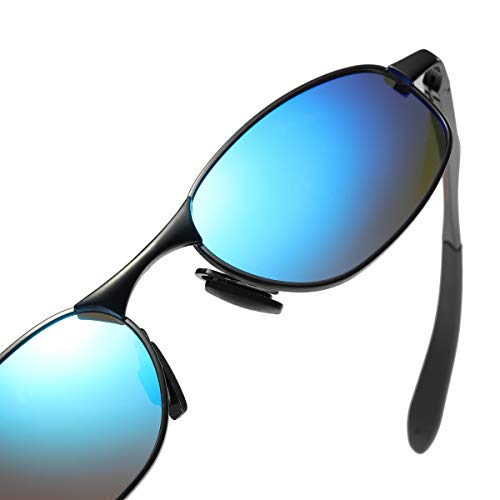 ZHILE Polarized Sunglasses Small Size Rectangular Metal Frame for Men and Women UV400 Protection