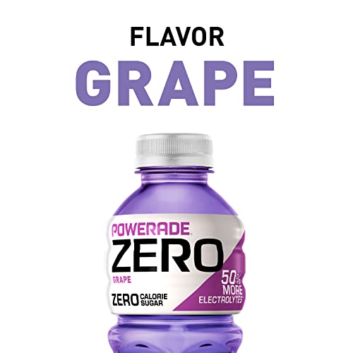 POWERADE Electrolyte Enhanced Zero Sugar Grape Sports Drink, 20 Ounce (Pack of 8)