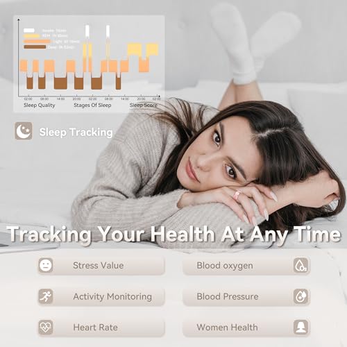 Smart Ring for Women,Fitness & Activity Tracker with Blood Oxygen/Heart Rate Monitor, Sleep Tracker, Step Counter, IP68 Wa...