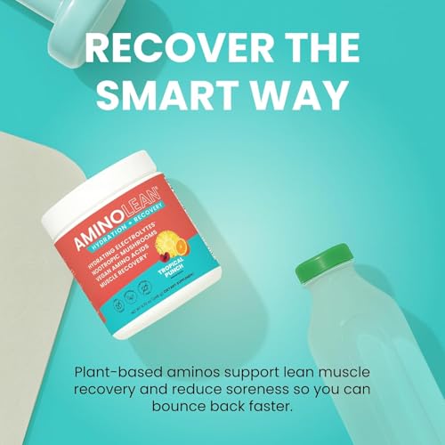 AminoLean Recovery + Hydration – Electrolytes Powder & BCAA Amino Acids for Instant Hydration & Post-Workout Recovery – No...