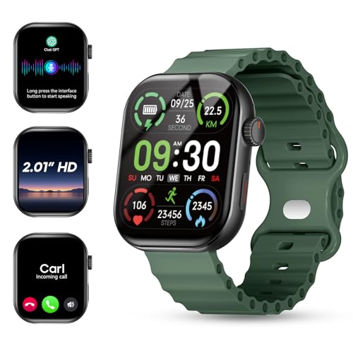 AURAFIT AI Smart Watch with ChatGPT Bluetooth Calling, App AI Dial 2.01" Fitness Tracker, 100+ Modes, Heart Rate Sleep Cal...