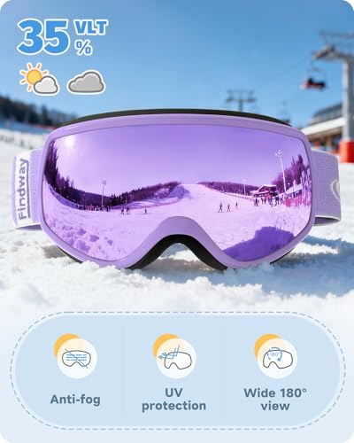 findway Kids Ski Goggles, Kids Snowboard Goggles for Boys Girls Toddler age 3-12