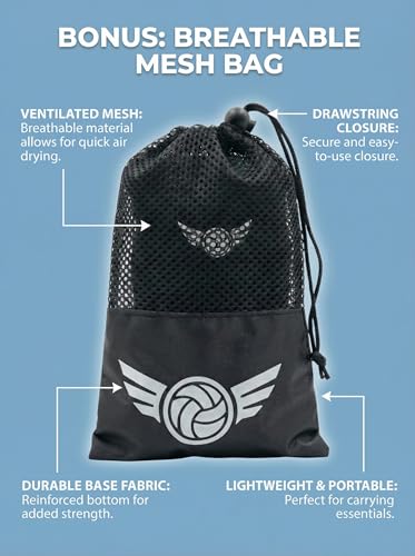 Baylee and Me Volleyball Elbow Pads with Breathable Mesh Carry Bag – Impact Absorbing Compression Sleeves for Youth & Teen...