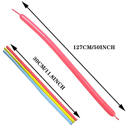 LXZFCRG 260 Balloons with Pump, Premium Long Latex Twisting Balloons for Birthday Wedding Festival Party Pastel Color Pack...