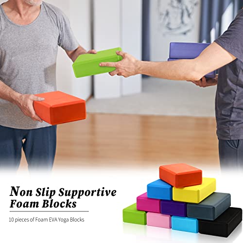 20 Pcs Foam EVA Yoga Blocks Lightweight Yoga Bricks Non Slip Supportive Foam Blocks Yoga Prop Accessories for Yoga, Pilate...
