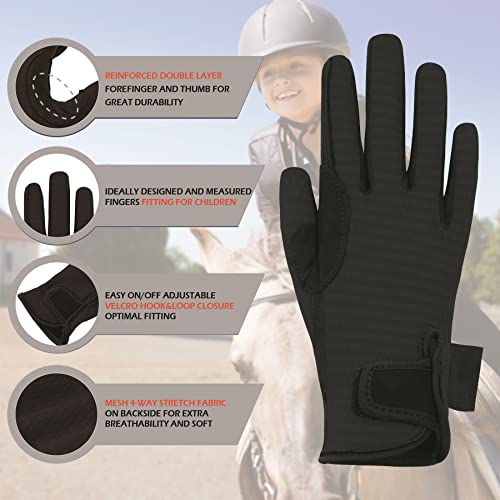 Thapower Kids Horse Riding Gloves Children Equestrian Kids Gloves Child Horseback Bike Gardening Boys & Girls Mittens Pony...