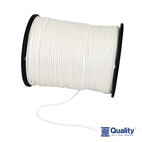 1/8" (#4) X 1000 ft Low -Stretch Solid Braid Industrial Polyester Cord. USA Made