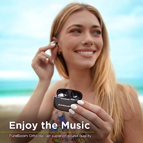 PureGear PureBoom Wireless Earbuds for Enhanced Sound, Touch Control Stereo Headphones in Ear Built-in Mic for iPhone/Andr...
