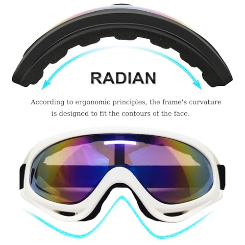 Guimertt Ski Goggles, 4 Pack Snow Snowboard Goggles for Men Women Kids & Youth UV Protection for Skiing Winter Sports