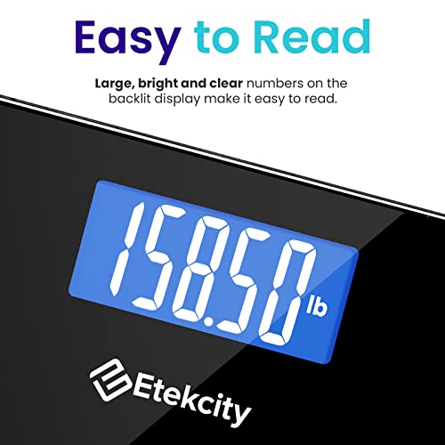 Etekcity Bathroom Scale for Body Weight, Highly Accurate Digital Electronic Weighing Machine for People, LCD Display, Larg...