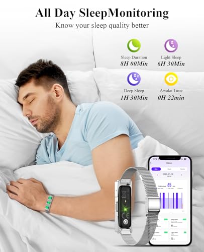 Smart Bracelet, Wearable Activity & Fitness Tracker Band, 24/7 Sleep Tracker, All-Day Continuous Heart Rate Blood Pressure...