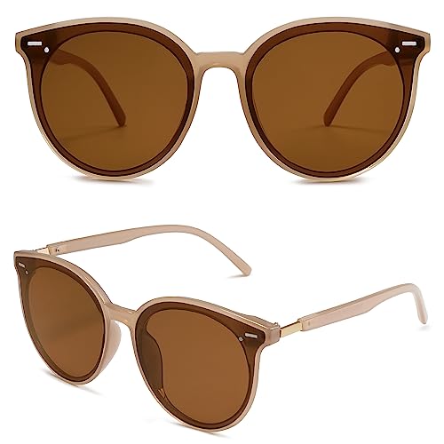 SOJOS Sunglasses Womens Trendy 2025 Classic Round Retro Vintage Shades Large Frame Sunnies SJ2067