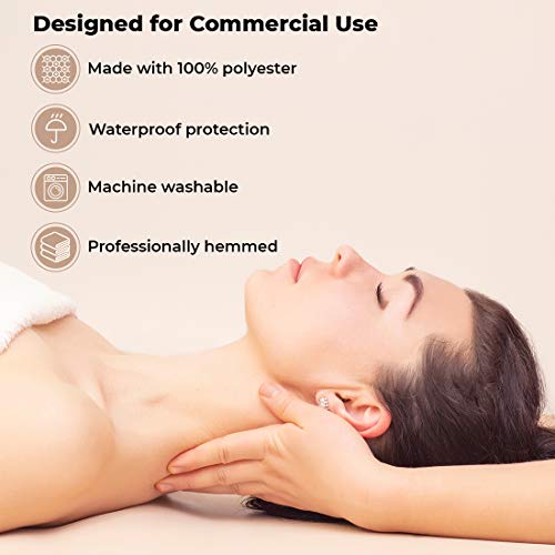 ForPro Professional Collection Waterproof Massage Table Cover, Protective Spa Treatment Sheet Set for Massage Tables, Mach...