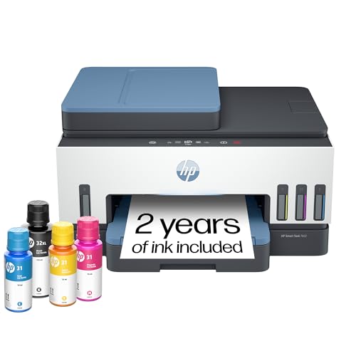 HP Smart Tank 7602 Wireless All-in-One Ink Tank Printer, Scanner, Copier with 2 Years of Ink Included, Best-for-Home Offic...