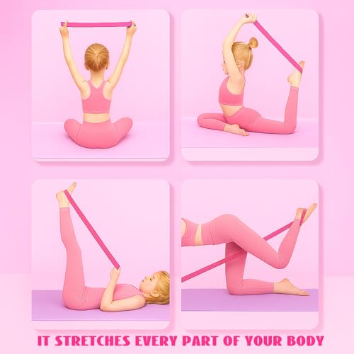 Simgoing 12 Set Stretching Strap Cheerleader Gifts Bulk for Team Stretching Bands Improved Flexibility Elastic Stretch Ban...