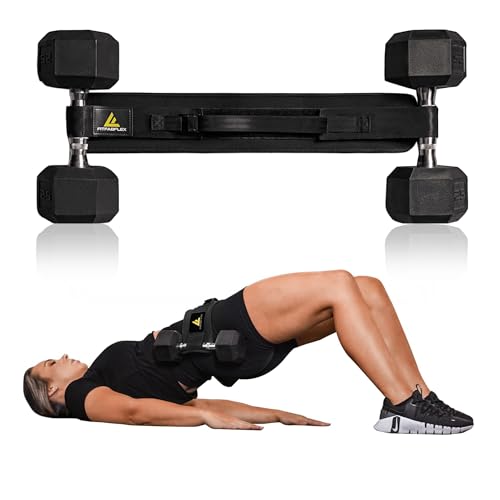 FITFABFLEX Exercise Hip Thrust Belt for Weights, Glute Workout Equipment, Adjustable Hip Thrust Belt for Dumbbells, Glute ...