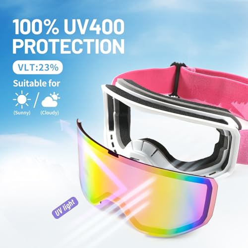 Supertrip Ski Goggles for Women Men, Anti-Fog UV Protection Snow Goggles Snowboard Goggles for Adult Youth