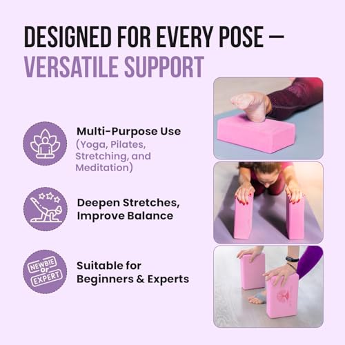 MHW - LIVE WELL EVA Foam Yoga Block, High Density Foam Exercise Block - Lightweight Pilates Block - 9.06 x 5.91 x 2.95 Inc...