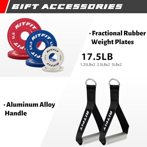 RitFit Multi-Function Garage & Home Gym Package Includes 1200LBS Power Cage PPC03/P3 with Cable Crossover System, Weight B...
