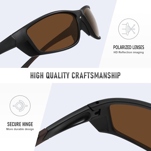 Ofwin Sports Polarized Sunglasses for Men Women UV Protective Driving Running Cycling Fishing Sun Glasses