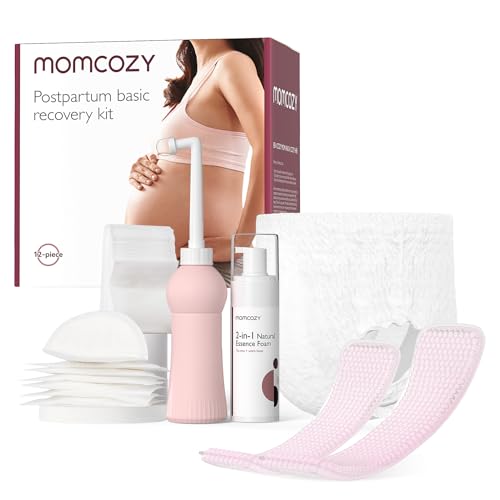 Momcozy Postpartum Recovery Essentials Kit, Labor Delivery Mom Care Kit, Self-Absorbent Disposable Underwear Nipple Nursin...