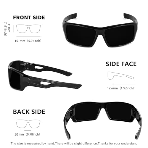 MAXJULI Polarized Wrap Around Sports Sunglasses for Big Heads Men Women UV400 Protection Sun Glasses 8232