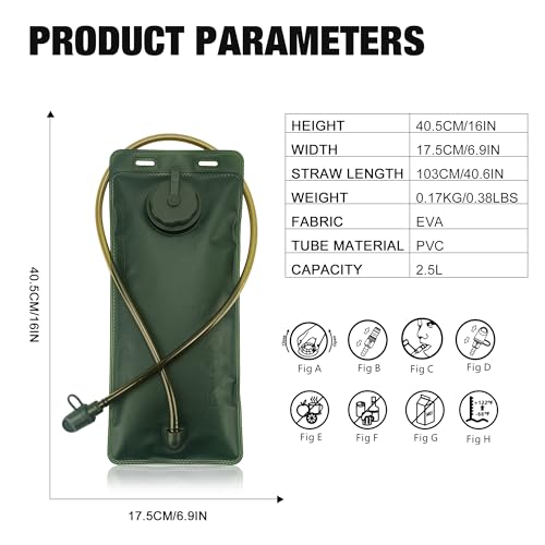 Mardingtop Hydration Bladder, 2.5 Liter Leak Proof Water Bladder,Military Hydration Pack Replacement for Hiking Biking Cli...