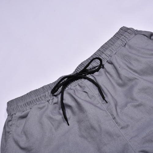 Casual Cargo Pants for Men Workout Adjustable Waistband Hiking Athletic Pants Loose Baggy Straight Leg Breathable Trousers
