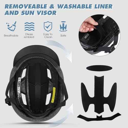 Bike Helmet, Shinmax Adult Cycling Helmet with USB Rechargeable LED Front and Back Light Bicycle Helmets for Men Women