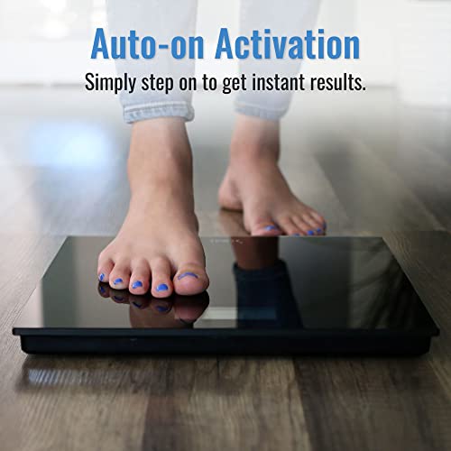 DMI Digital Talking Bathroom Scale, Sleek Tempered Glass, Clinically Accurate Measurements, Large LCD Screen, 440 lb. Weig...
