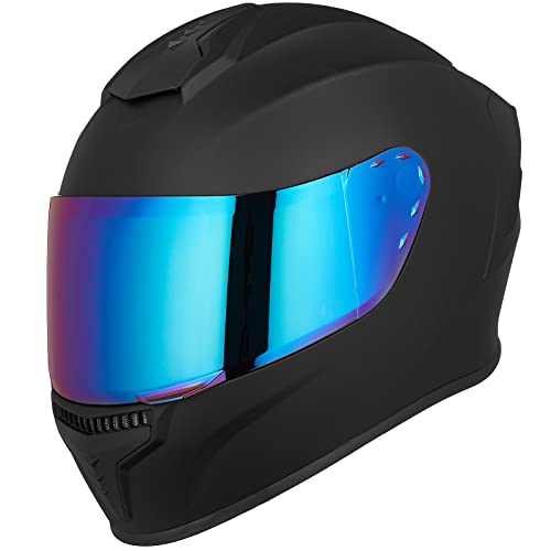 AUBOA Full Face Motorcycle Helmets for Adults Men and Women DOT Street Bike Racing Helmet with Tinted Visor Model MD-813
