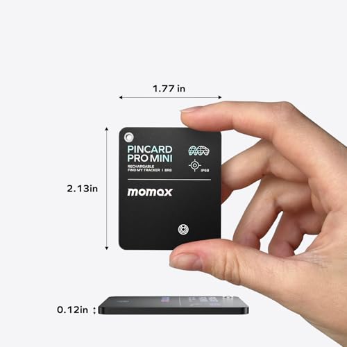 Momax Wallet Tracker Smart Finder - Rechargeable Slim Bluetooth Key Tracking Card with 1-Year Battery, Apple Find My (iOS ...